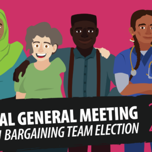 Annual General Meeting & Unit 1 Bargaining Team Election - Group of 4 illustrated members